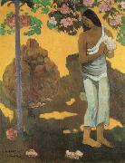 Paul Gauguin Woman with Flowers in Her Hands Germany oil painting artist